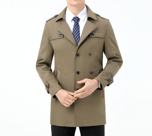 Anti Stab Mid-Length Business Trench Protective Coat