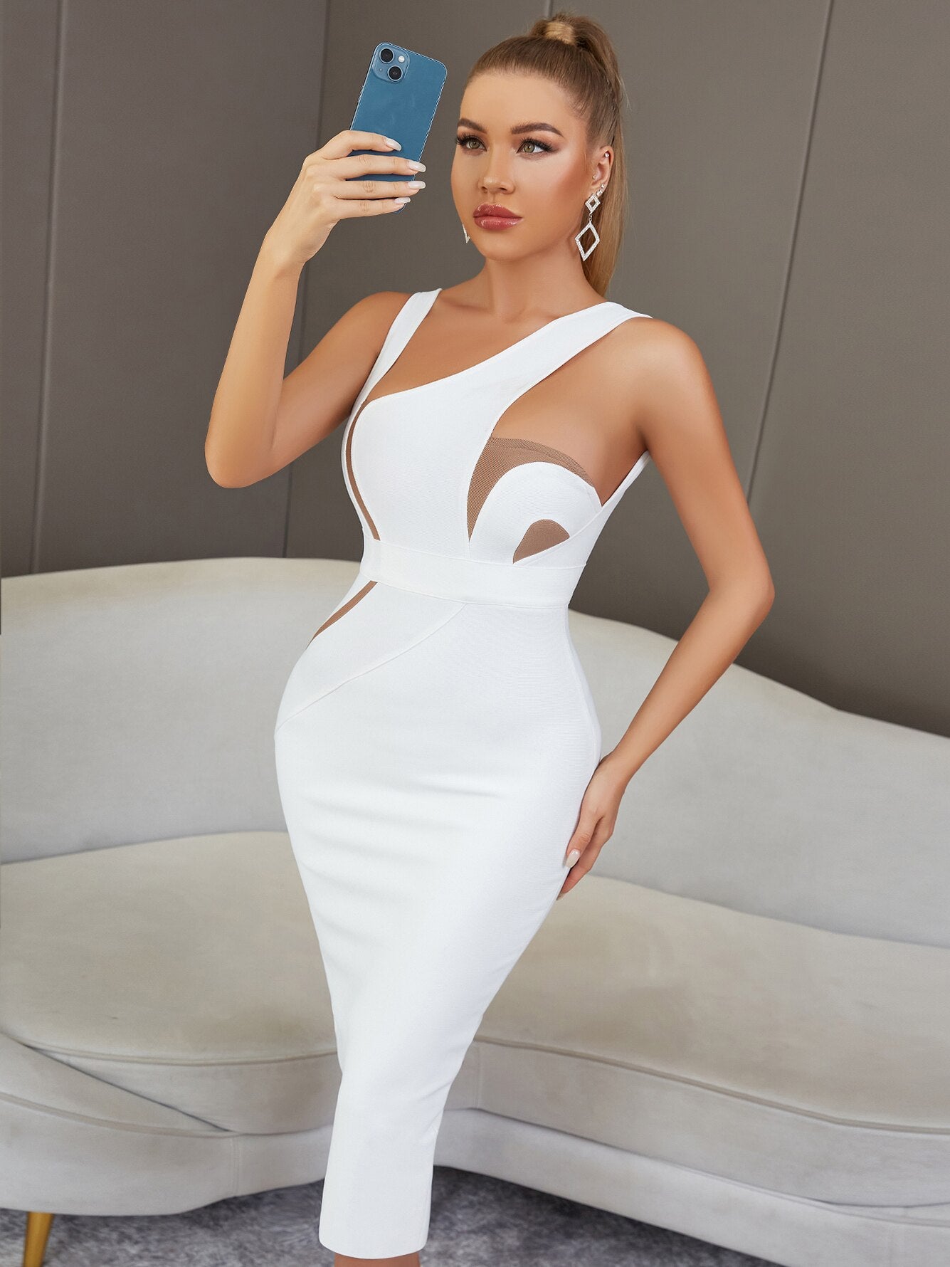 Tank Sleeveless Backless Midi Bodycon Dresses