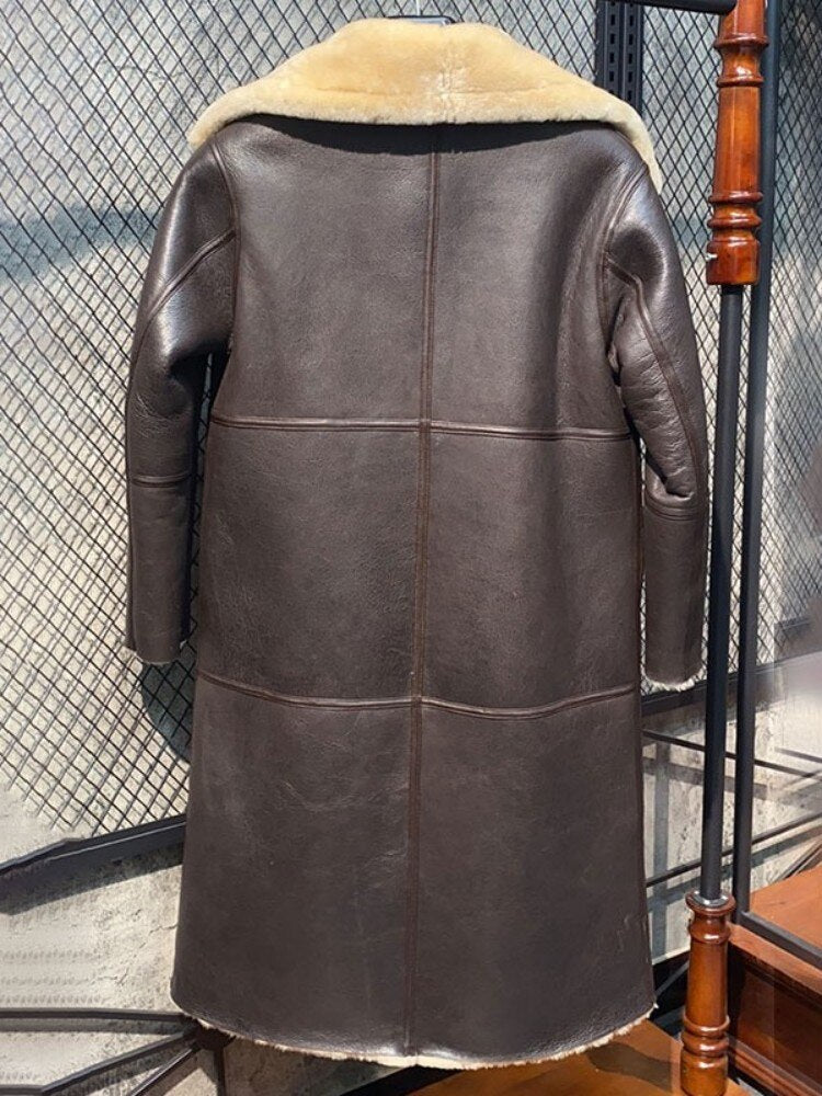 Long Genuine Leather Coats Shearling Lining