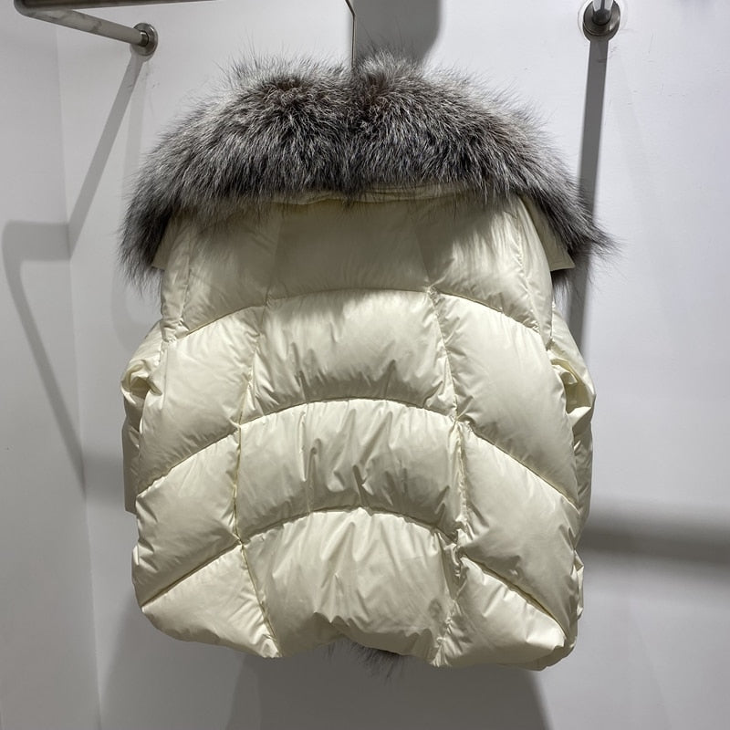 Goose Down Big Fur Collar Puffer Jackets