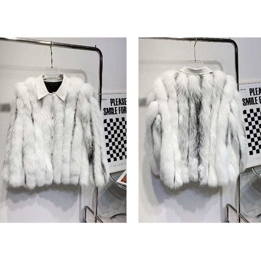 Luxury Cookies & Cream Real Fur Coat