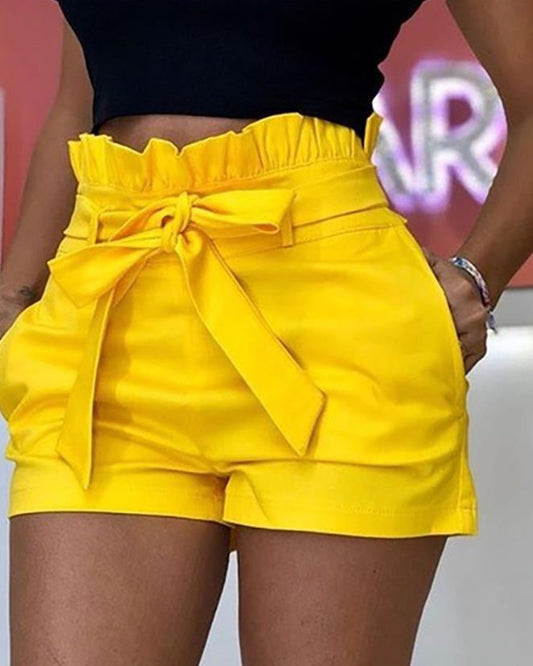 High Waist Mini Shorts with Belt