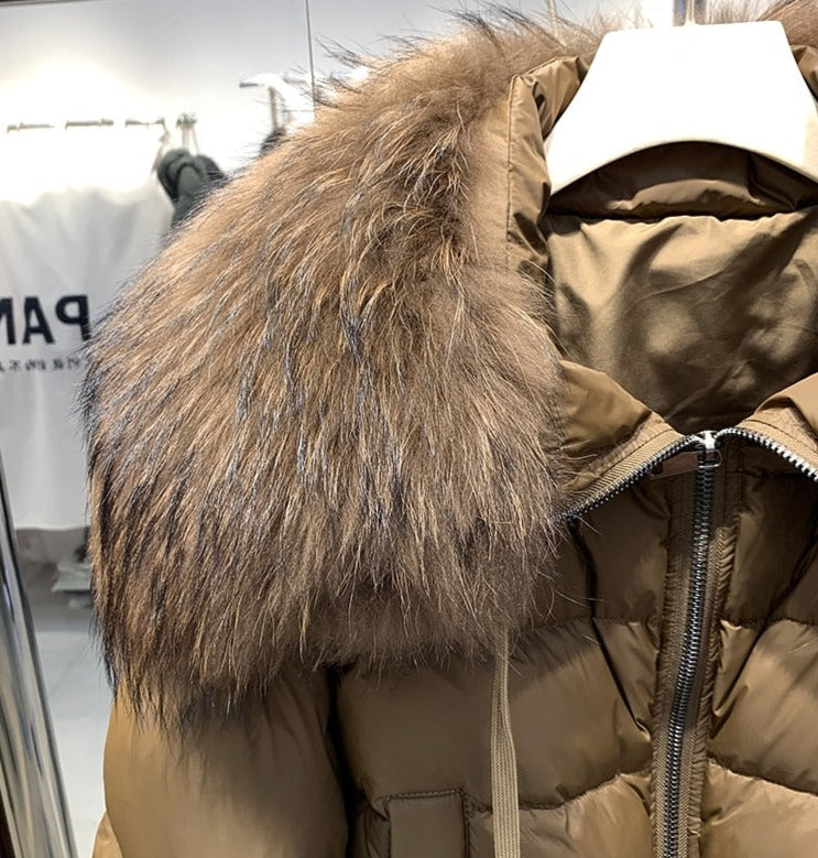 Real Fur Loose Duck Down Puffer Coats