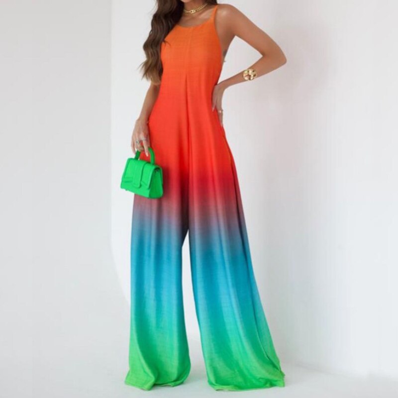 Backless Sleeveless Sling Wide Leg Jumpsuits