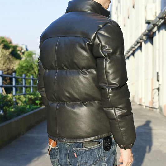 Genuine Leather Duck Down Coat