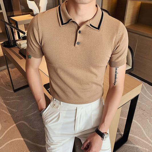 Collar Stripe Short Sleeve Shirts