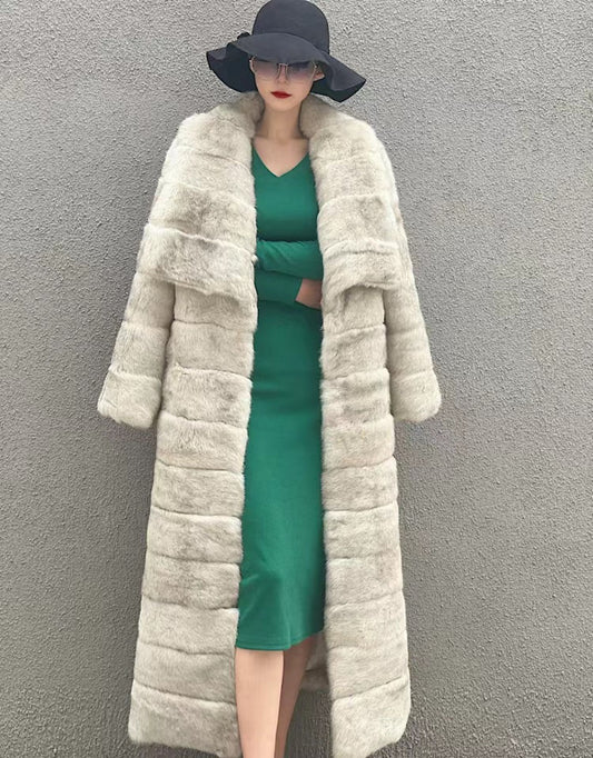 Real Fur Coats X-Long Big Collar Fold