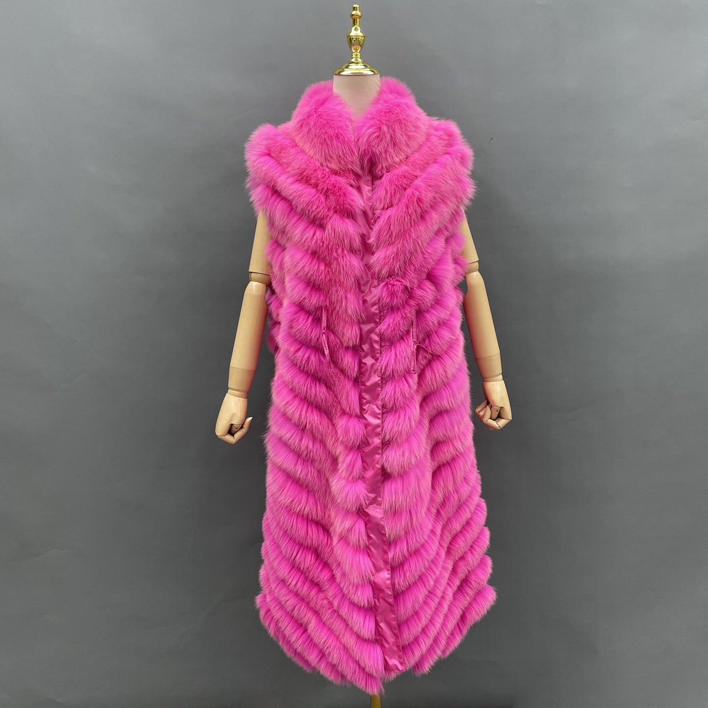 Reversible Long Real Fur Vests