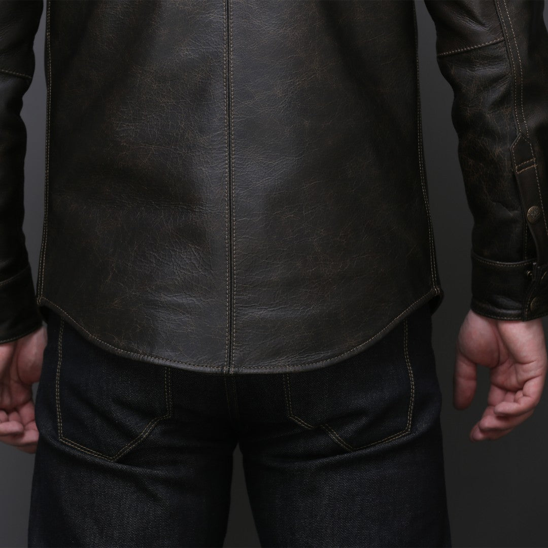 Genuine Leather Shirt Button-up Style Jacket
