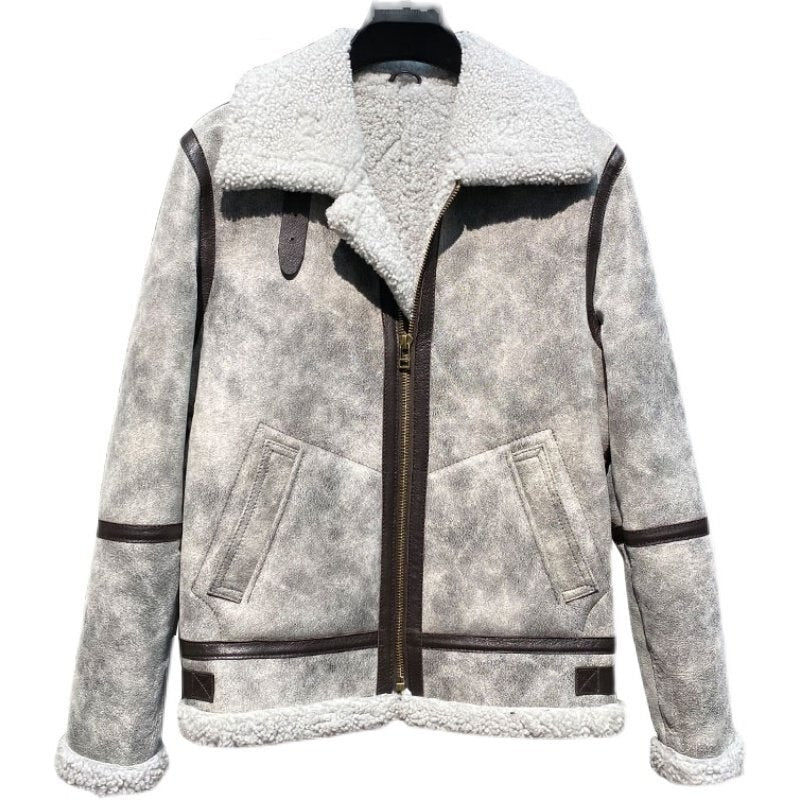 Genuine Leather Coat Real Shearling Fur