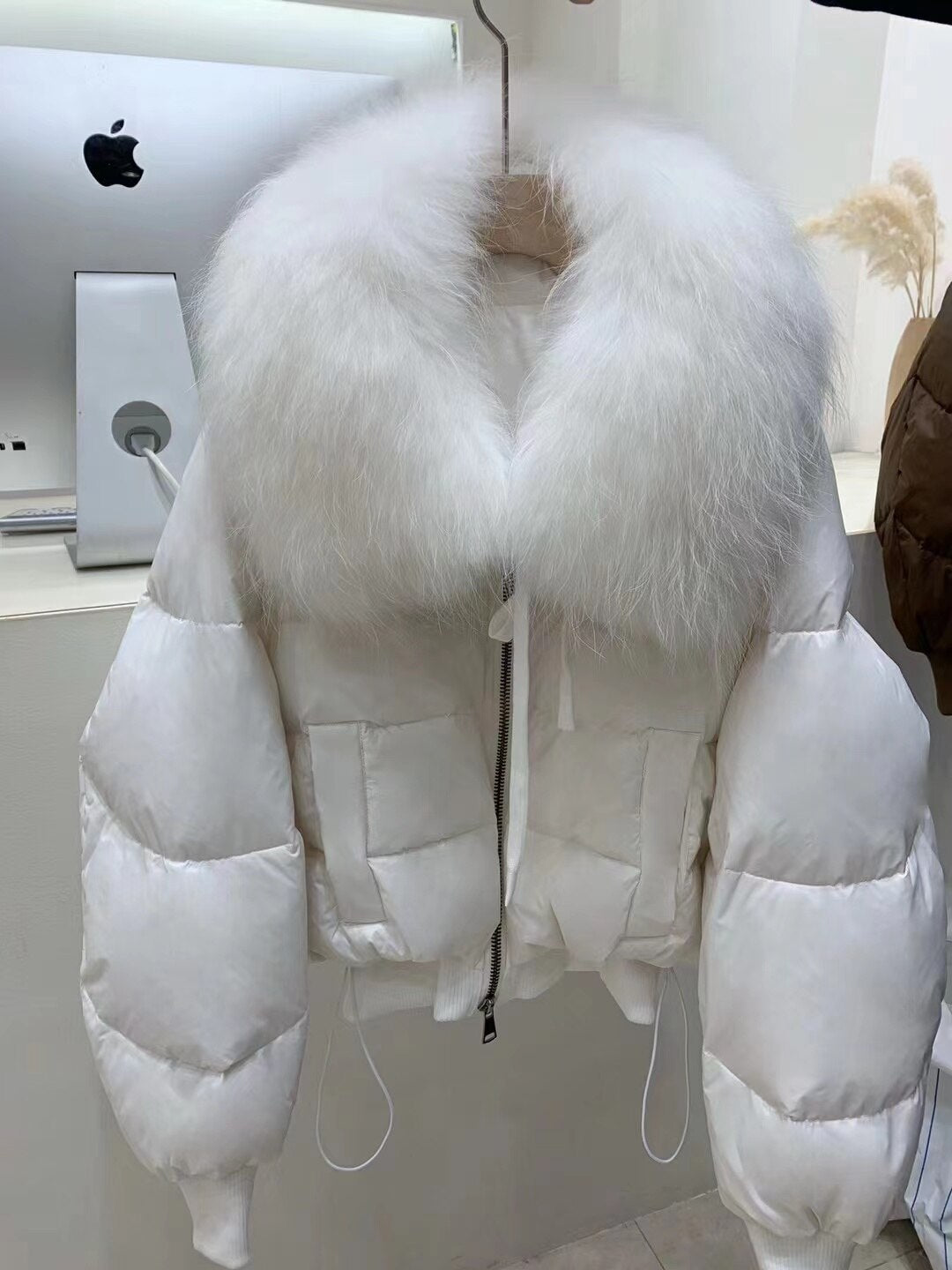 Real Fur Loose Duck Down Puffer Coats