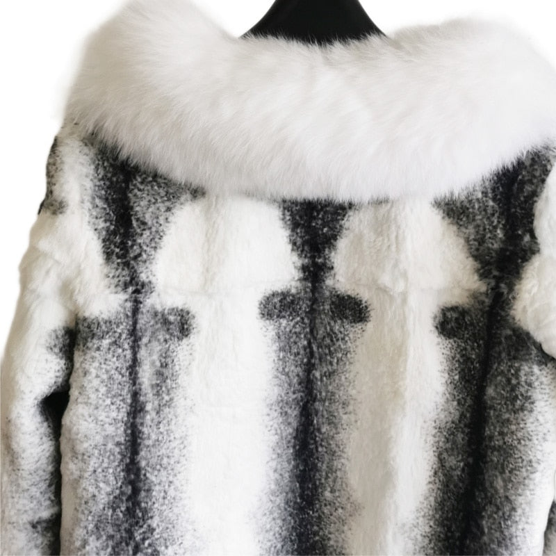 Real Full Pelt Fur White Real Fur Collar