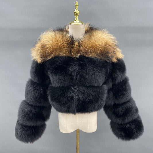 2 Tone Real Fur Short Coats