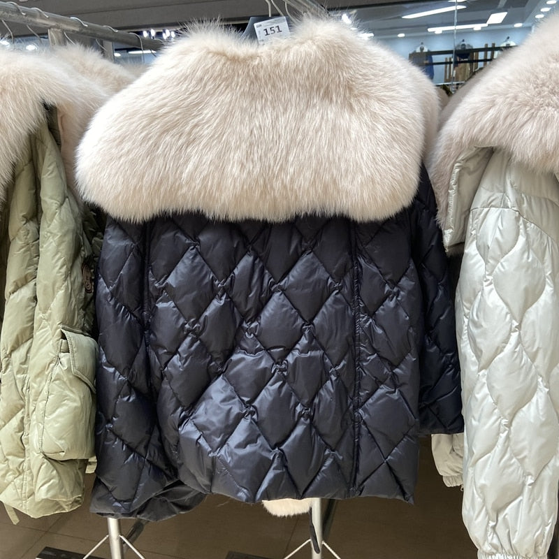 Oversize Down Puffer Coats Big Fur Collar