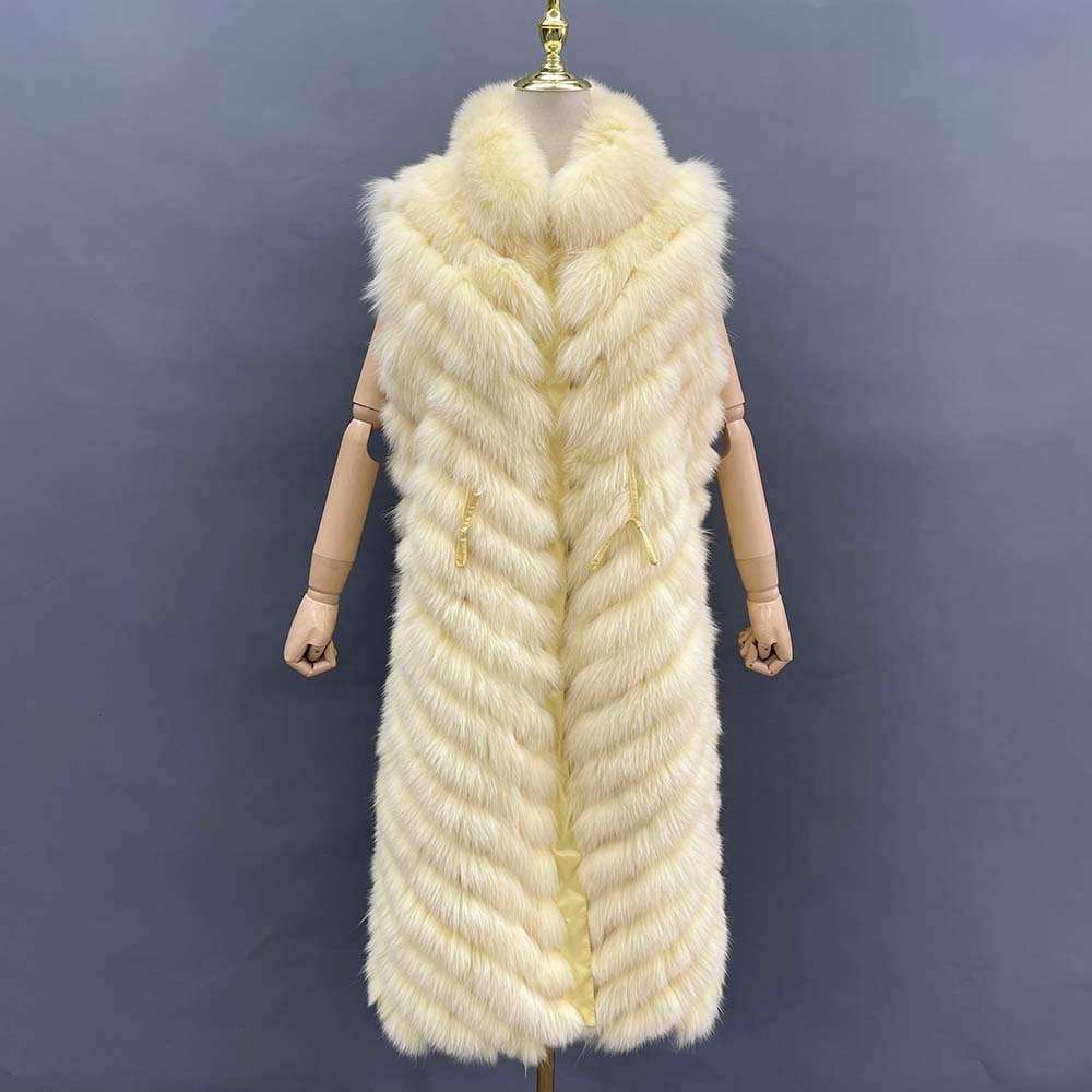 Reversible Long Real Fur Vests