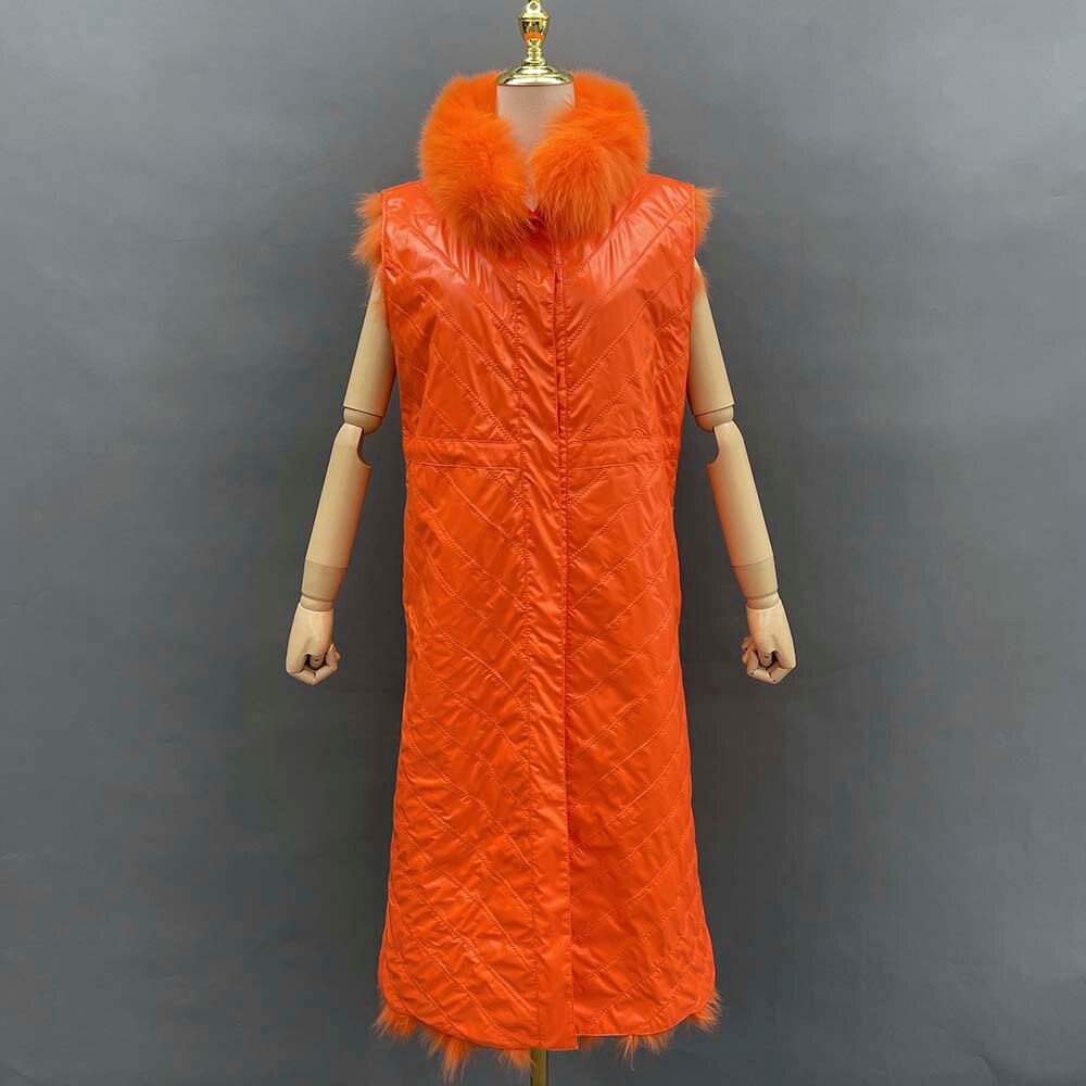 Reversible Long Real Fur Vests