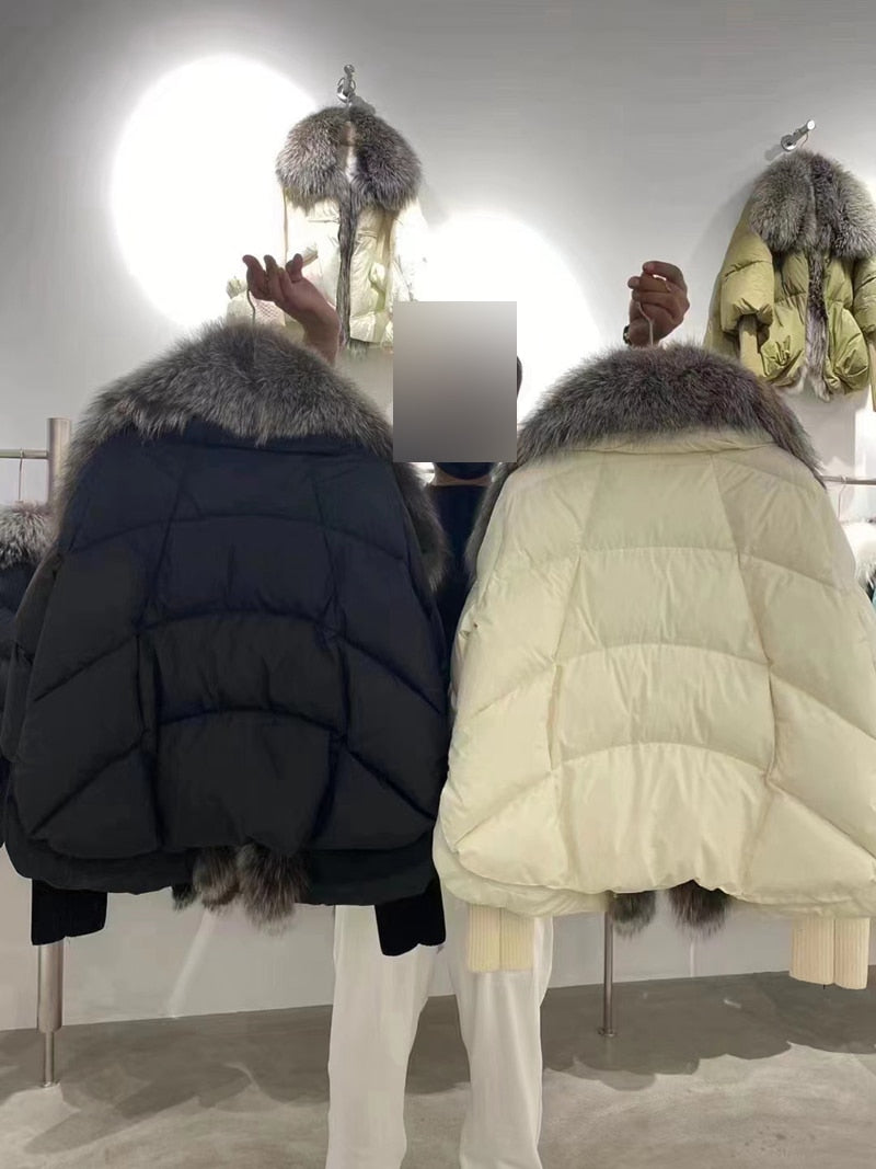 Goose Down Big Fur Collar Puffer Jackets