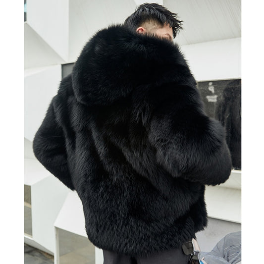 Fluffy Natural Fur Coats Hooded