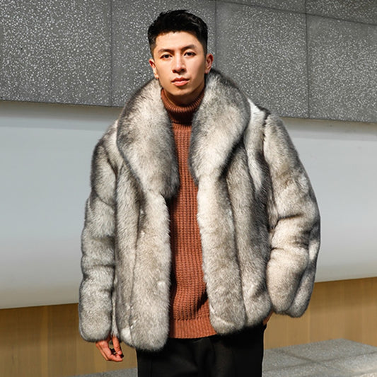 Luxury Real Fur Coats Big Fur Collar