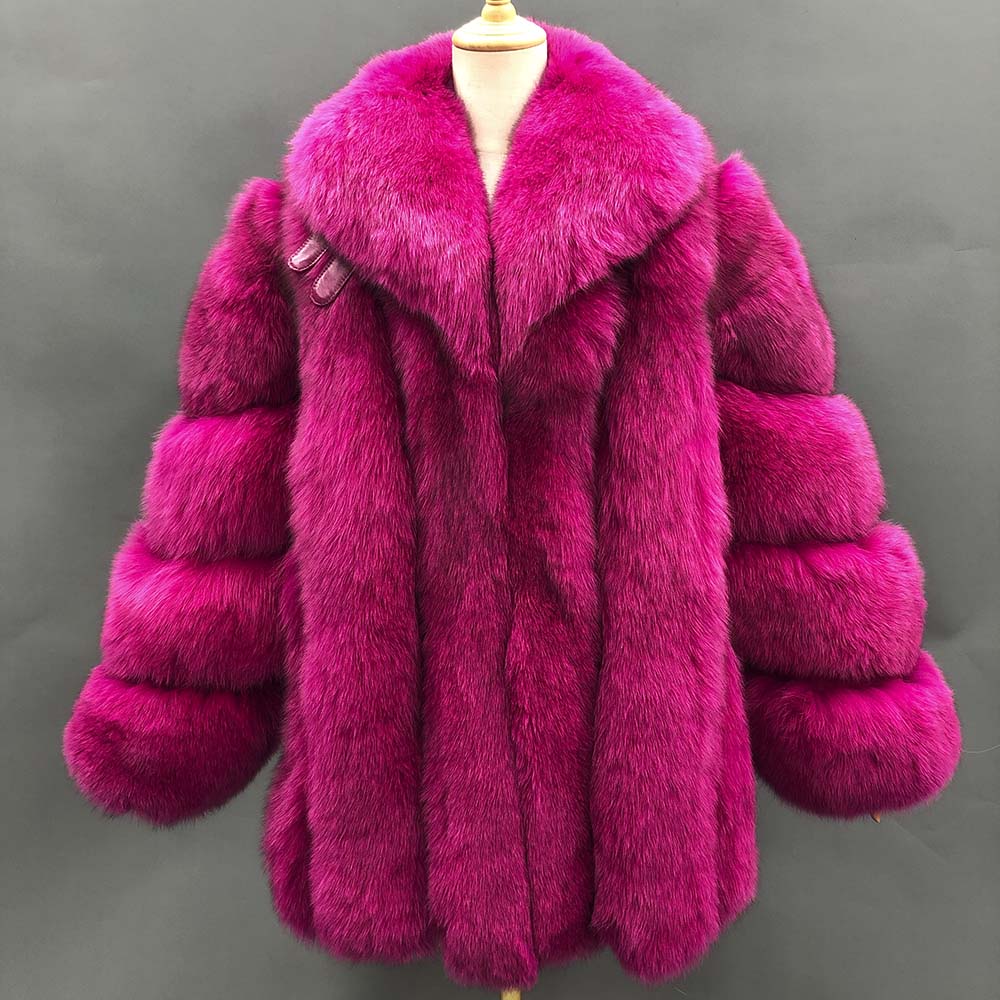 Pattern Big Collar Real Fur Coats