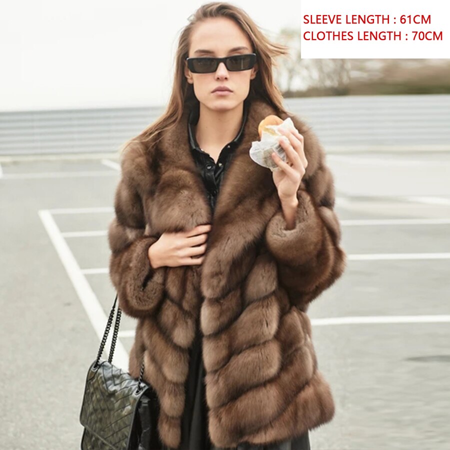 Luxury Pattern Real Fox Fur Coats