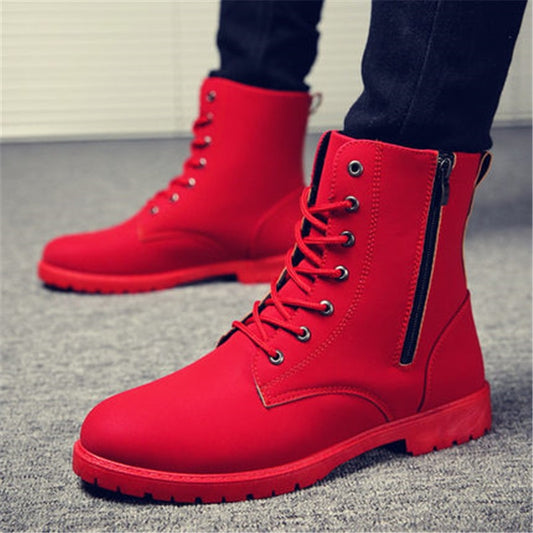 British Army High Top Side Zipper Men's Boots