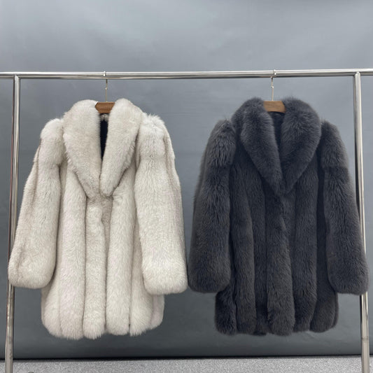 Big Collar Real Fox Fur Long Coats