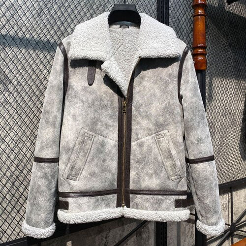 Genuine Leather Coat Real Shearling Fur