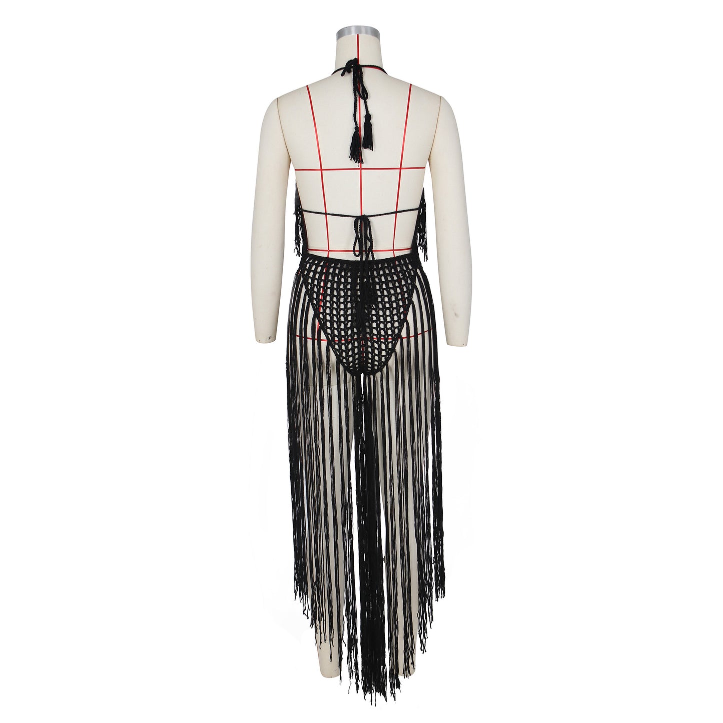 Knitted Tassels Crochet Cover Ups Dresses