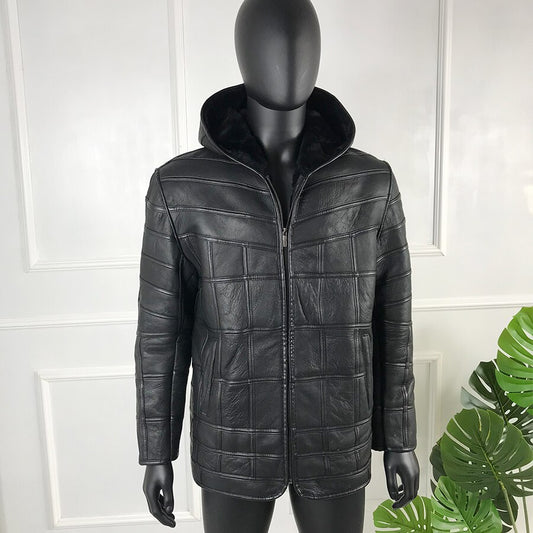 Checker Board Genuine Leather Jackets