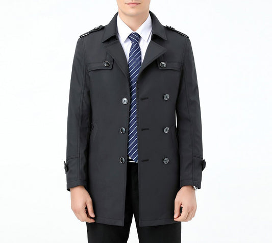 Anti Stab Mid-Length Business Trench Protective Coat