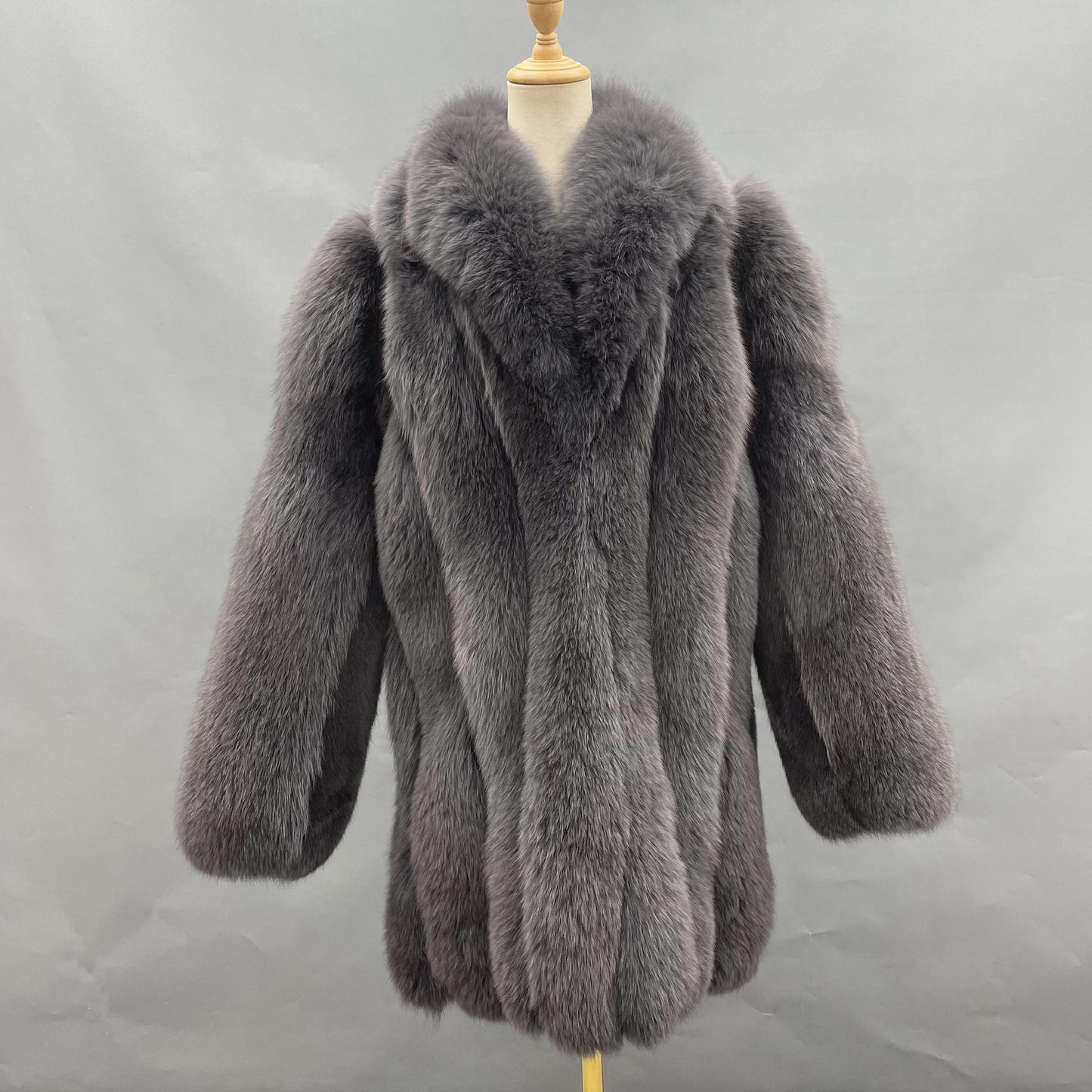 Big Collar Real Fox Fur Long Coats