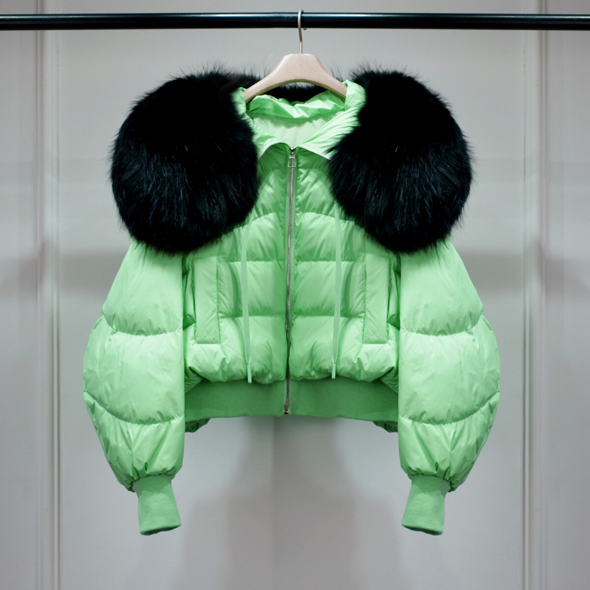 Real Fur Loose Duck Down Puffer Coats