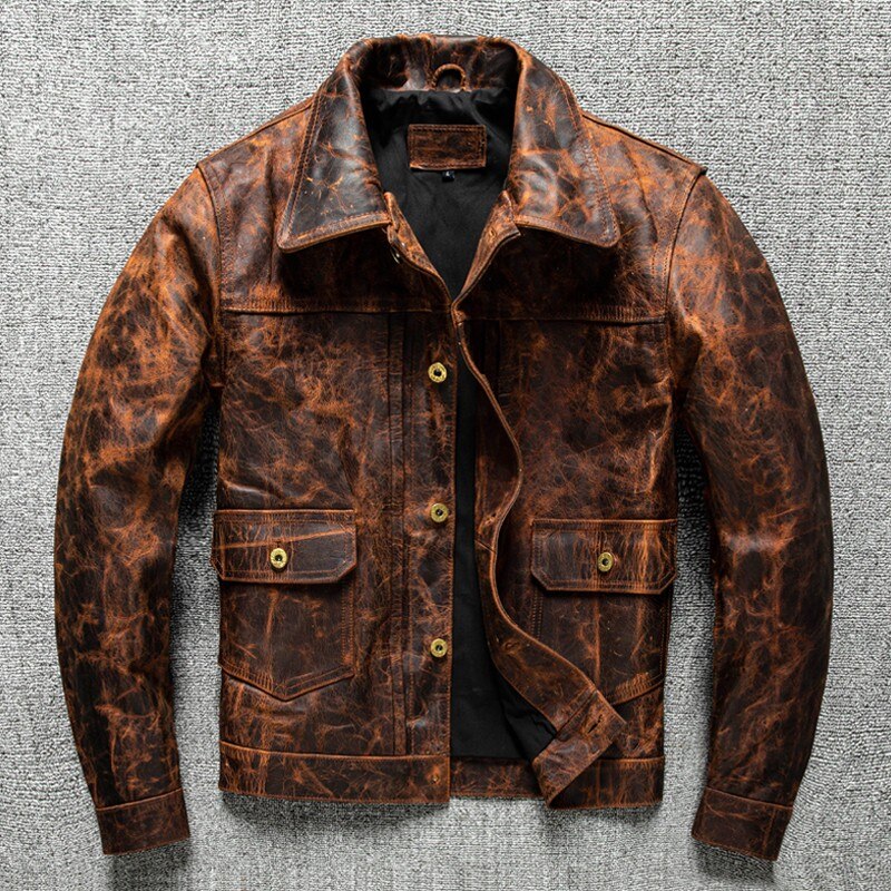 Genuine Leather Jacket Vintage Style