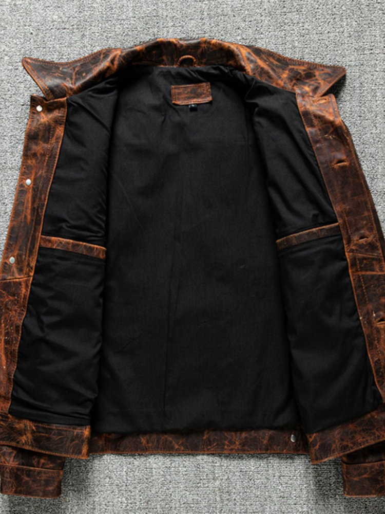 Genuine Leather Jacket Vintage Style
