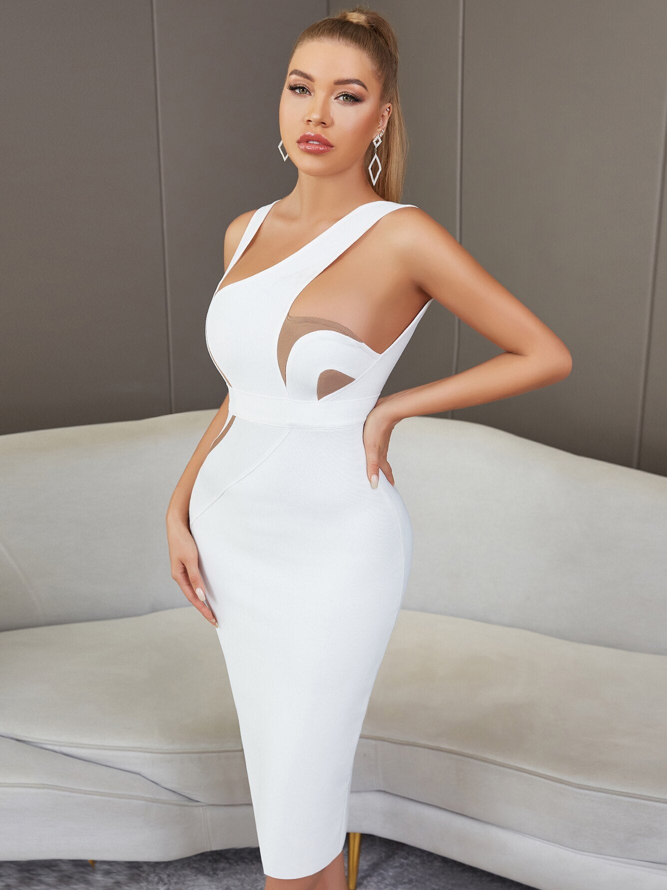 Tank Sleeveless Backless Midi Bodycon Dresses