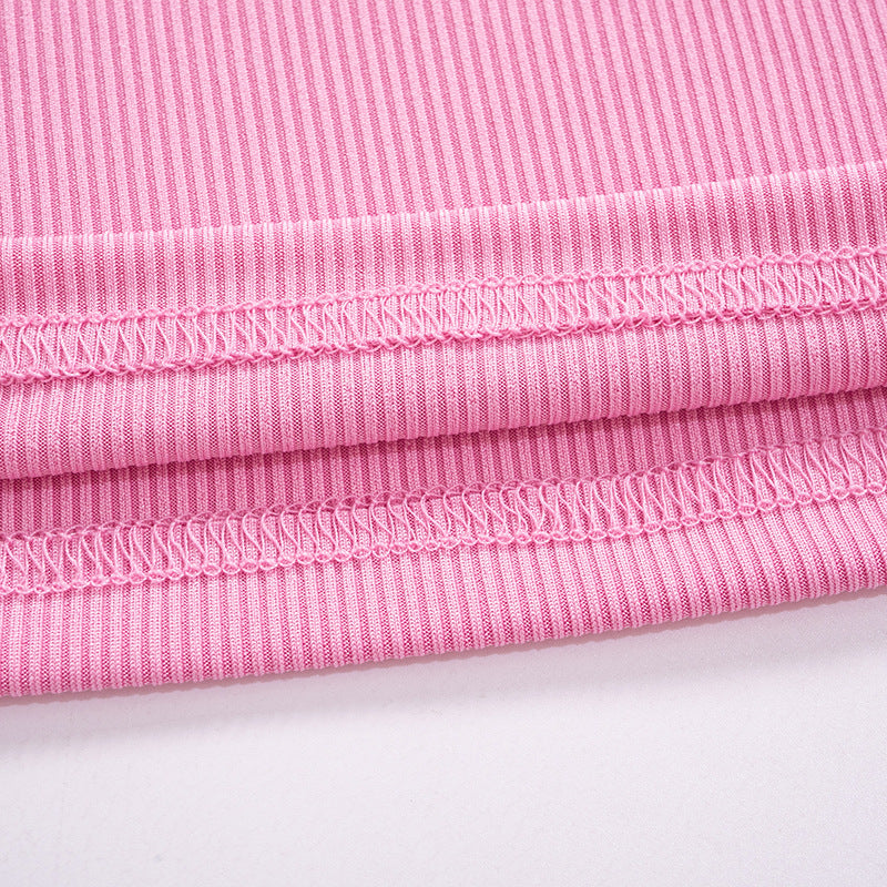 Pink Half High-Neck Sleeveless Mini Dress