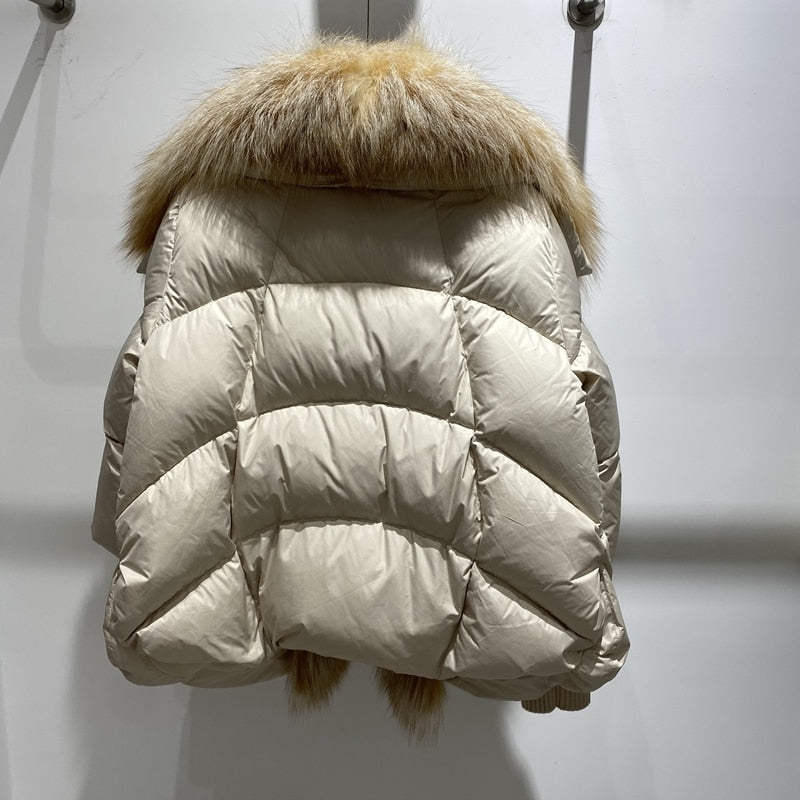 Goose Down Big Fur Collar Puffer Jackets