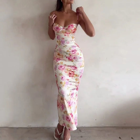 Floral Printed Sleeveless Maxi Dresses