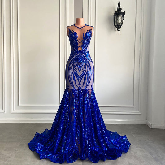 Mesh Sequin Mermaid Floor-Length Dresses