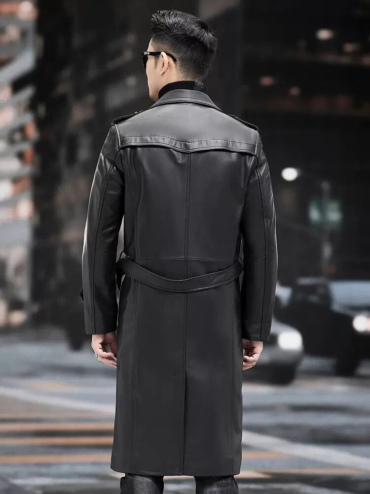 Genuine Leather Trench Coat
