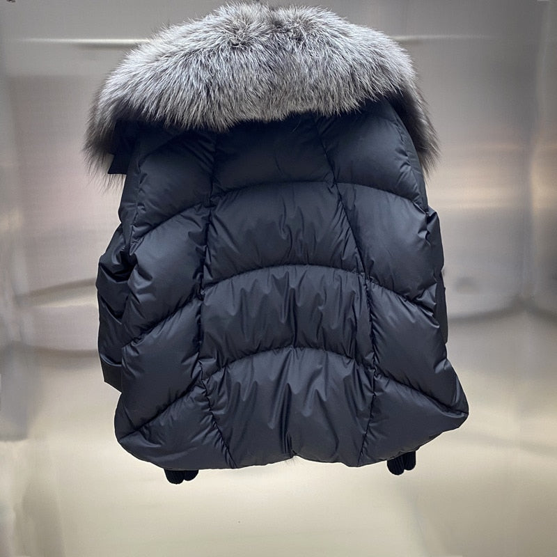 Goose Down Big Fur Collar Puffer Jackets