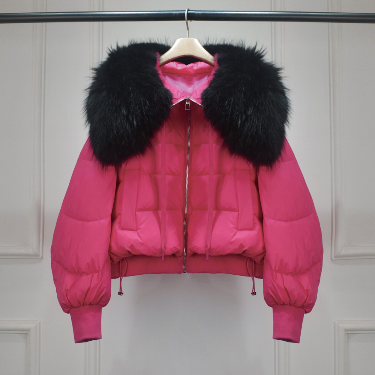 Real Fur Loose Duck Down Puffer Coats