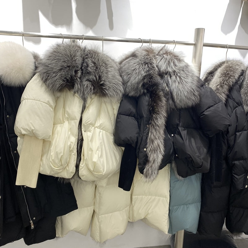 Goose Down Big Fur Collar Puffer Jackets