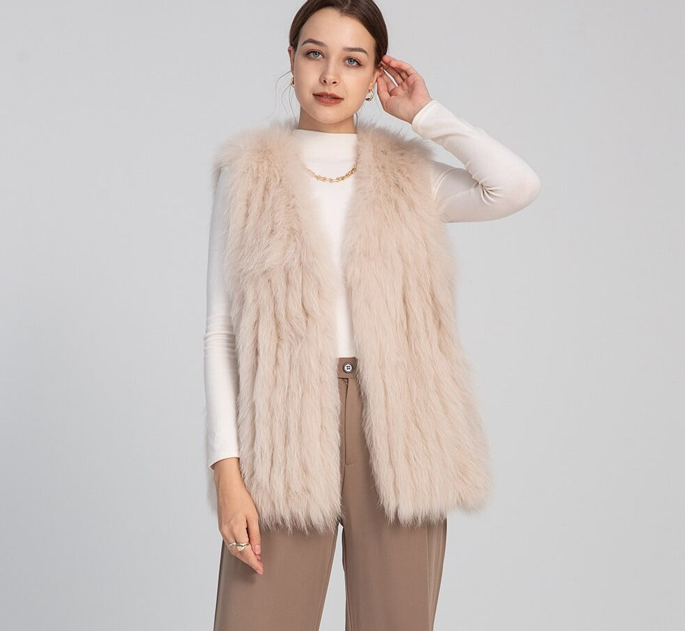 3 Styles In One Cashmere Wool Coats with Detachable Real Fur Vest