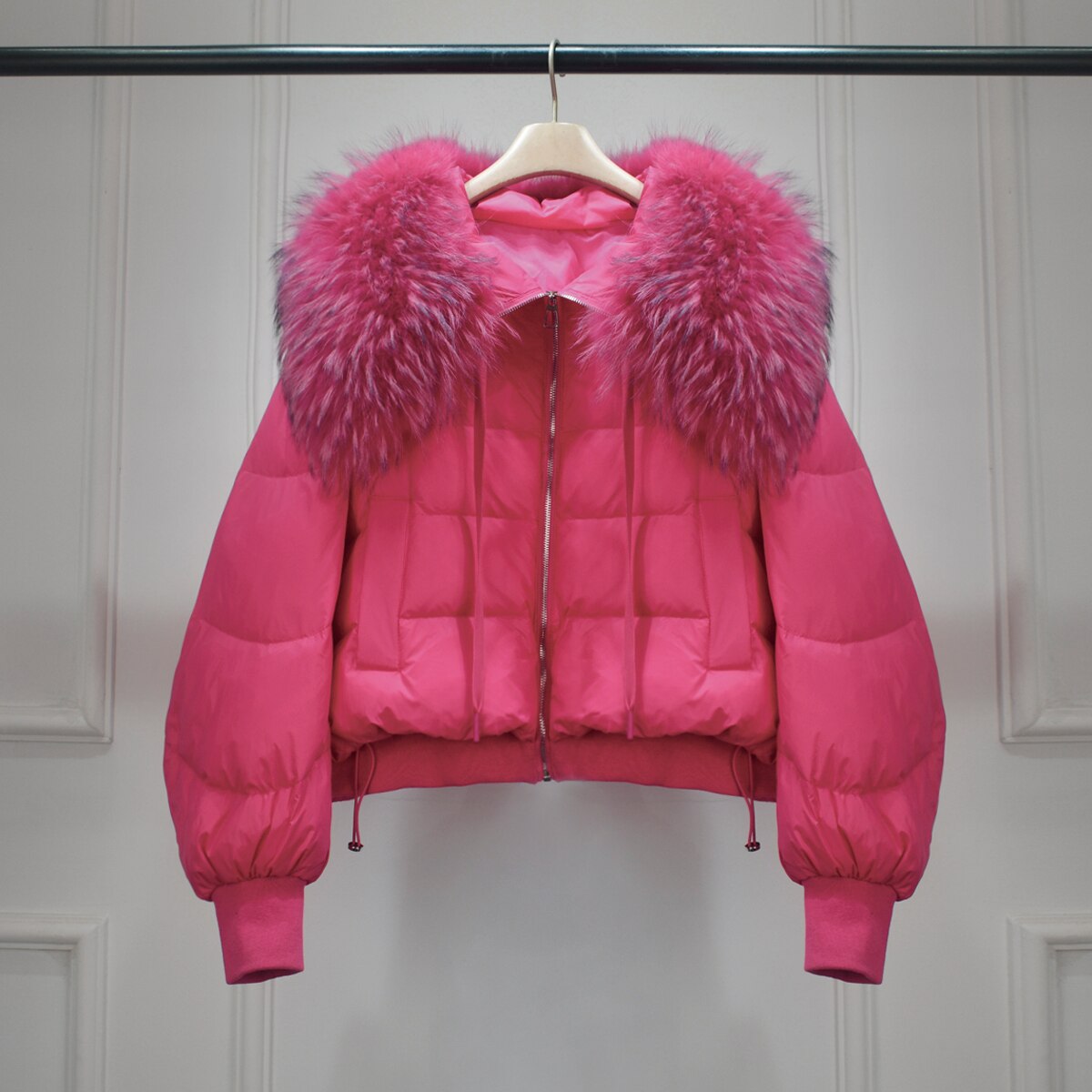 Real Fur Loose Duck Down Puffer Coats