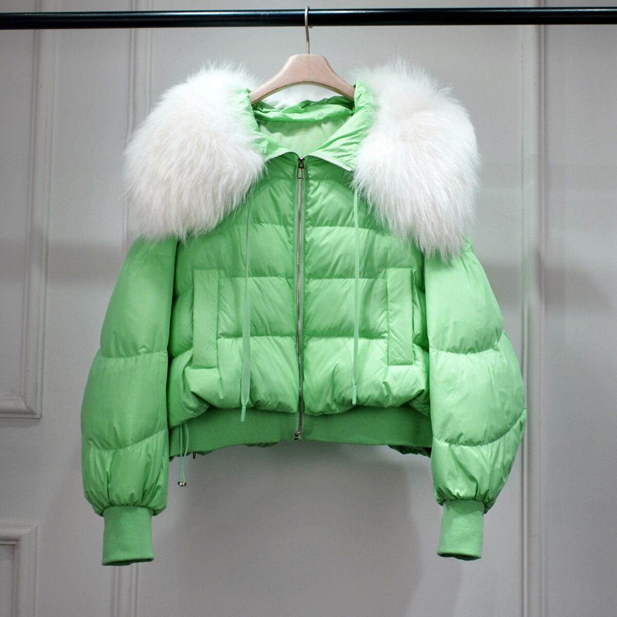 Real Fur Loose Duck Down Puffer Coats