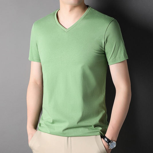 100 % Cotton V Neck Short Sleeve Shirts