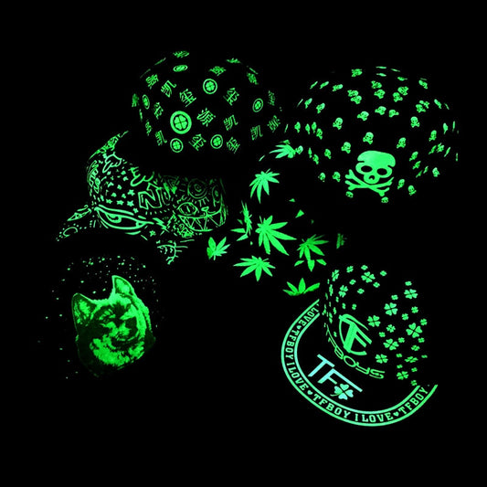 Glow In The Dark Printed Snapback Hats