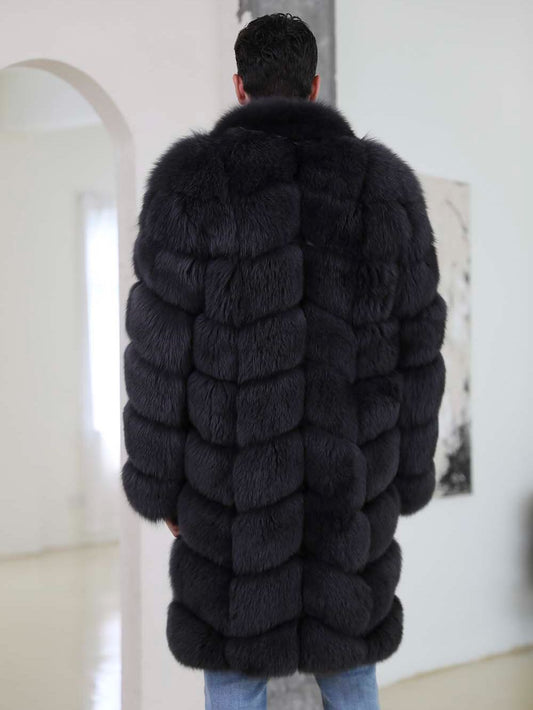 Real Fox Fur Pattern Long Coats